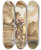 Triptych art skateboard deck of Gottlieb Welt Boy Leaning On Awall by Gottlieb Welte (1745-1792)