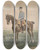 Triptych art skateboard deck of Julius Von Blaas Kaiser Franz Joseph Zu Pferd by Julius Von Blaas (1845-1923)