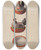 Triptych art skateboard deck of J Howard Iams Hen On Basket by J Howard Iams (20-)