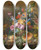 Triptych art skateboard deck of Dominicus Gottfried Waerdigh Flowers by Dominicus Gottfried Waerdigh (1700-1789)