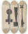 Triptych art skateboard deck of Al Curry Three Door Latches by Al Curry (20-)