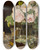 Triptych art skateboard deck of Ferdinand Georg Waldmller Rosen Im Glas Stilleben Mit Rosen Leuchter Und Silbernem Becher by Ferdinand Georg Waldmuller (1793-1865)