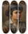 Triptych art skateboard deck of Maurycy Gottlieb Portrait Of A Boy In A Hat by Maurycy Gottlieb (1856-1879)