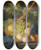 Triptych art skateboard deck of Jan Frans Van Dael A Still Life With Grapes Andpeaches In A Basket An Open Pomegranate Plums Black Grapes And More Peaches Allon A Marble Ledge by Jan Frans Van Dael (1764-1840)