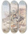 Triptych art skateboard deck of Arthur Rackham Away They Flew Over Stock And Stone At Such A Pace That His Hair Whistled In The Wind by Arthur Rackham (1867-1939)