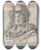 Triptych art skateboard deck of David Humbert De Superville Portrait Of Filippo Larivera Bust Turned To The Left by David Humbert De Superville (1770-1849)