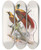 Triptych art skateboard deck of Daniel Giraud Elliot Paradisea Sanguinea by Daniel Giraud Elliot (1835-1915)