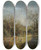 Triptych art skateboard deck of Olga Wisingerflorian Verfallener Friedhof In Goisern by Olga Wisinger-Florian (1844-1926)