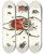 Triptych art skateboard deck of Johann Heinrich Sulzer Dr Sulzers Short History Of Insects Pl 01 by Johann Heinrich Sulzer (1735-1813)