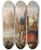 Triptych art skateboard deck of Christian August Lorentzen Sjllandske Fiskere by Christian August Lorentzen (1749-1828)