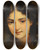 Triptych art skateboard deck of Johann Baptist Reiter Bildnis Einer Jungen Dame by Johann Baptist Reiter (1813-1890)