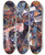 Triptych art skateboard deck of Fritz Stuckenberg Das Liebespaar by Fritz Stuckenberg (1881-1944)