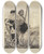 Triptych art skateboard deck of Max Klinger Versuchung Vom Tode Zweiter Theil Opus Xi Blatt 10 by Max Klinger (1857-1920)