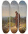 Triptych art skateboard deck of Carl Spitzweg Mnch Sie Liebt Mich Von Herzen Ein Wenig by Carl Spitzweg (1808-1880)
