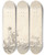 Triptych art skateboard deck of Peter Tillemans Stag Hunting Rider With Hounds About To Bring The Stag Down by Peter Tillemans (1684-1734)