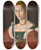 Triptych art skateboard deck of Bacchiacca A Lady With A Nosegay by Bacchiacca (1494-1557)