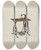 Triptych art skateboard deck of Clyde L Cheney Sewing Machine by Clyde L Cheney