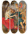 Triptych art skateboard deck of Follower Of Peter Paul Rubens Venus Disarming Mars by Follower Of Peter Paul Rubens (1577-1640)