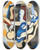 Triptych art skateboard deck of Georges Valmier Le Paradis Terrestre The Garden Of Eden by Georges Valmier (1885-1937)