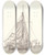 Triptych art skateboard deck of Christoffer Wilhelm Eckersberg En Dansk Jagt Som Trrer Sejl I Stille Vejr by Christoffer Wilhelm Eckersberg (1783-1853)