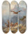Triptych art skateboard deck of Moritz Mller Ii Chamois Pursued By An Eagle by Moritz Mller II (19-)