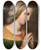 Triptych art skateboard deck of Johan Ludvig Lund Head And Shoulders Portrait Of A Praying Woman Copy Of A Painting By Perugino by Johan Ludvig Lund (1777-1867)