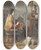 Triptych art skateboard deck of Joseph De Groot Meisje Zittend Op Een Stoof by Joseph de Groot (1828-1899)