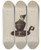 Triptych art skateboard deck of Palmyra Pimentel Sperm Oil Lamp by Palmyra Pimentel