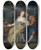 Triptych art skateboard deck of Johann Georg Platzer Couple With Matchmaker by Johann Georg Platzer (1704-1761)