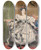 Triptych art skateboard deck of Achille Devria 4 Heures Du Soir Mlle Laure Deveria From Les Dixhuit Heures Dune Parisienne by Achille Deveria (1800-1857)