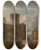 Triptych art skateboard deck of George Howland Beaumont Conway Castle by George Howland Beaumont (1753-1827)