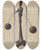 Triptych art skateboard deck of Mina Lowry Pa German Balancing Man by Mina Lowry (1894-1942)