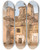 Triptych art skateboard deck of Constantin Hansen The Temple Of Minerva On The The Forum Of Nerva In Rome by Constantin Hansen (1804-1880)