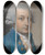 Triptych art skateboard deck of George Engleheart Portrait Of A Gentleman_1 by George Engleheart (1750-1829)