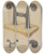 Triptych art skateboard deck of Francis Law Durand Foot Scraper by Francis Law Durand (1935)