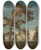 Triptych art skateboard deck of Amaldus Nielsen Gammel Furu Verst I Setesdal by Amaldus Nielsen (1838-1932)