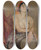 Triptych art skateboard deck of Jan Cigliski Study Of A Female Model With A Drum by Jan Ciaglinski (1858-1913)