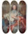 Triptych art skateboard deck of Hyacinthe Rigaud Charles De Saintalbinarchbishop Of Cambrai by Hyacinthe Rigaud (1659-1743)