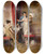 Triptych art skateboard deck of Carl Schweninger Not Willing by Carl Schweninger (1854-1903)
