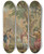 Triptych art skateboard deck of Rienk Keyert Telemachus En Mentor Komen Aan Bij De Nimf Calypso by Rienk Keyert (1709-1775)