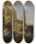 Triptych art skateboard deck of Hendrik Verschuring A Musical Party At The Church Of S Trinit Dei Monti Rome by Hendrik Verschuring (1627-1690)