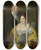 Triptych art skateboard deck of Jan Willem Pieneman Portrait Of A Woman And A Man by Jan Willem Pieneman (1779-1853)
