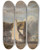 Triptych art skateboard deck of Sir Augustus Wall Callcott Cottage By A Country Lane by Sir Augustus Wall Callcott (1779-1844)