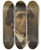 Triptych art skateboard deck of Jakob Becker Portrait Study Of A Man by Jakob Becker (1810-1872)