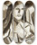 Triptych art skateboard deck of Carl Newman Head Ofwoman by Carl Newman (1858-1932)