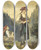 Triptych art skateboard deck of Eugne Delacroix Peasant Women From The Region Of The Eauxbonnes_2 by Eugene Delacroix (1798-1863)