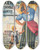 Triptych art skateboard deck of Ignati Ignatevich Nivinski Women Go Into The Cooperatives by Ignati Ignatevich Nivinski (1881-1933)