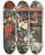 Triptych art skateboard deck of Arthur Rackham Sir Tristram Defeats Sir Palamedes In Ireland by Arthur Rackham (1867-1939)