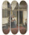 Triptych art skateboard deck of Bernardus Johannes Blommers Neighborly Gossip by Bernardus Johannes Blommers (1845-1915)