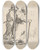 Triptych art skateboard deck of Rembrandt Van Rijn Two Tramps A Man And A Woman by Rembrandt Van Rijn (1606-1669)